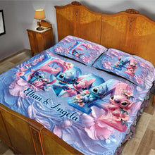 Load image into Gallery viewer, Personalized Ohana Quilt Set with Custom Names for Couples