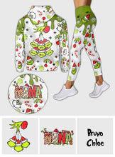 Load image into Gallery viewer, Personalized Mama Grinch Hoodie and Leggings Set for Mom | Christmas Gift
