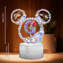 Load image into Gallery viewer, Personalized Mermaid Ocean Pearl Wreath Kids Acrylic Light Base