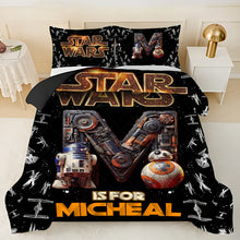Load image into Gallery viewer, Personalized Star Wars Quilt Set with Pillow Covers for Kids