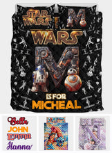 Load image into Gallery viewer, Personalized Star Wars Quilt Set with Pillow Covers for Kids