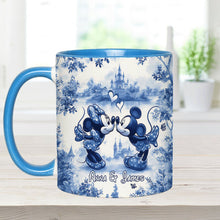 Load image into Gallery viewer, Personalized Blue & White Mouse Couple Accent Mug Gift