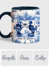 Load image into Gallery viewer, Personalized Blue & White Mouse Couple Accent Mug Gift