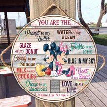 Load image into Gallery viewer, Personalized Round Wood Sign Gift for Couple with Custom Names
