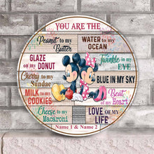 Load image into Gallery viewer, Personalized Round Wood Sign Gift for Couple with Custom Names