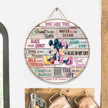 Load image into Gallery viewer, Personalized Round Wood Sign Gift for Couple with Custom Names