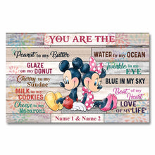Load image into Gallery viewer, Personalized Couple Mouse Poster Custom Names Love Gift