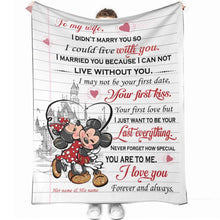 Load image into Gallery viewer, Personalized Mouse Blanket Custom Love Quote Gift for Couple