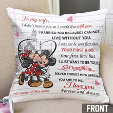 Load image into Gallery viewer, Personalized Minnie & Mickey Mouse Throw Pillow Gift for Couples