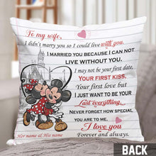 Load image into Gallery viewer, Personalized Minnie & Mickey Mouse Throw Pillow Gift for Couples
