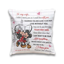 Load image into Gallery viewer, Personalized Minnie & Mickey Mouse Throw Pillow Gift for Couples