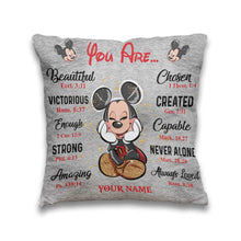 Load image into Gallery viewer, Personalized Mouse Throw Pillow with Inspirational Quotes for Kids