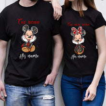 Load image into Gallery viewer, Personalized His & Her Mouse T-shirts Custom Name Gift