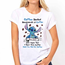 Load image into Gallery viewer, Personalized Coffee Spelled Eeffoc T-shirt & Hoodie Gift Idea