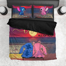 Load image into Gallery viewer, Personalized Couples Bedding Set Custom Names Love Theme Gift