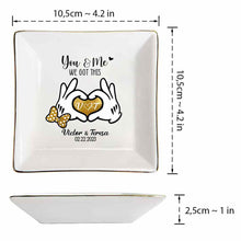 Load image into Gallery viewer, Personalized Couple Jewelry Dish Custom Name Gift for Anniversary