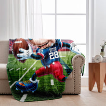 Load image into Gallery viewer, Personalized Football Blanket Custom Name Gift for Fans