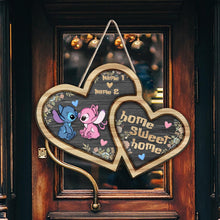 Load image into Gallery viewer, Personalized Ohana Wood Sign Custom Names Heart Home Decor