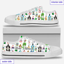 Load image into Gallery viewer, Personalized Low Top Shoes Custom Name Fun Gin Bottles Gift
