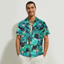 Load image into Gallery viewer, Personalized Tropical Hawaiian Shirt Custom Name Black Cat Gift