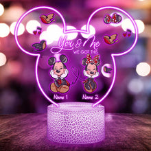 Load image into Gallery viewer, Personalized Mouse Shaped Light Base Couple Plaque Gift