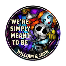 Load image into Gallery viewer, Personalized Round Wood Sign We're Simply Meant to Be Gift for Couple