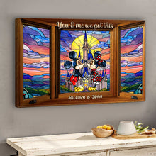 Load image into Gallery viewer, Personalized Disney Mouse Canvas Print Custom Name Gift for Couples
