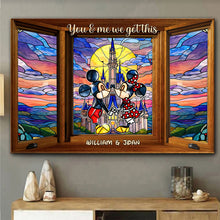 Load image into Gallery viewer, Personalized Disney Mouse Canvas Print Custom Name Gift for Couples