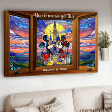 Load image into Gallery viewer, Personalized Disney Mouse Canvas Print Custom Name Gift for Couples