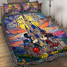 Load image into Gallery viewer, Personalized Mickey & Minnie Quilt Set Custom Names for Couples