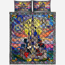 Load image into Gallery viewer, Personalized Mickey & Minnie Quilt Set Custom Names for Couples