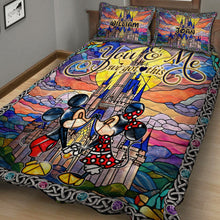 Load image into Gallery viewer, Personalized Mickey & Minnie Quilt Set Custom Names for Couples