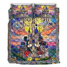 Load image into Gallery viewer, Personalized Mickey & Minnie Quilt Set Custom Names for Couples