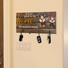 Load image into Gallery viewer, Personalized Wood Mouse Key Rack Family Name Home Decor