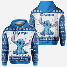 Load image into Gallery viewer, Personalized Ohana Means Family Christmas Hoodie All Over Print
