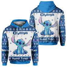 Load image into Gallery viewer, Personalized Ohana Means Family Christmas Hoodie All Over Print
