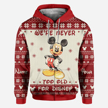Load image into Gallery viewer, Personalized Christmas Mickey Mouse All Over Hoodie Custom Name Gift for Disney Lovers