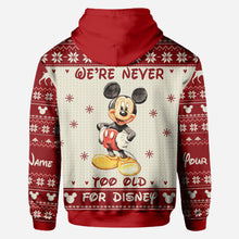 Load image into Gallery viewer, Personalized Christmas Mickey Mouse All Over Hoodie Custom Name Gift for Disney Lovers