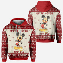 Load image into Gallery viewer, Personalized Christmas Mickey Mouse All Over Hoodie Custom Name Gift for Disney Lovers