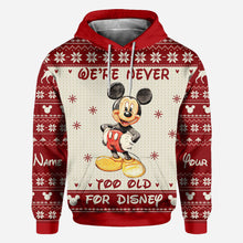 Load image into Gallery viewer, Personalized Christmas Mickey Mouse All Over Hoodie Custom Name Gift for Disney Lovers