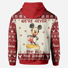Load image into Gallery viewer, Personalized Christmas Mickey Mouse All Over Hoodie Custom Name Gift for Disney Lovers