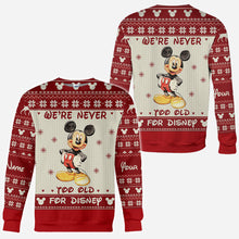 Load image into Gallery viewer, Personalized Christmas Mickey Mouse All Over Hoodie Custom Name Gift for Disney Lovers