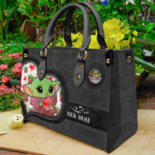 Load image into Gallery viewer, Personalized Leather Handbag Cute Character Custom Name Gift for Her