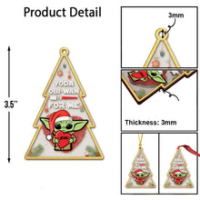 Load image into Gallery viewer, Personalized Yoda Obi-Wan Ornament Custom Name Gift for Christmas