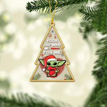 Load image into Gallery viewer, Personalized Yoda Obi-Wan Ornament Custom Name Gift for Christmas