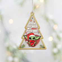 Load image into Gallery viewer, Personalized Yoda Obi-Wan Ornament Custom Name Gift for Christmas