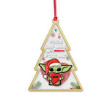 Load image into Gallery viewer, Personalized Yoda Obi-Wan Ornament Custom Name Gift for Christmas