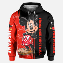 Load image into Gallery viewer, Personalized All Over Print Couple Hoodie Custom Names Gift for Engagement