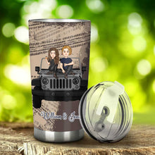 Load image into Gallery viewer, Personalized Couple Car Tumbler Custom Names Unique Gift