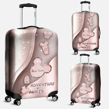 Load image into Gallery viewer, Personalized Luggage Cover Adventure Awaits Custom Name Travel Gift